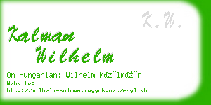 kalman wilhelm business card